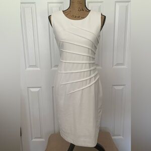 Calvin Klein White Sleeveless Sheath Dress – Size 6
